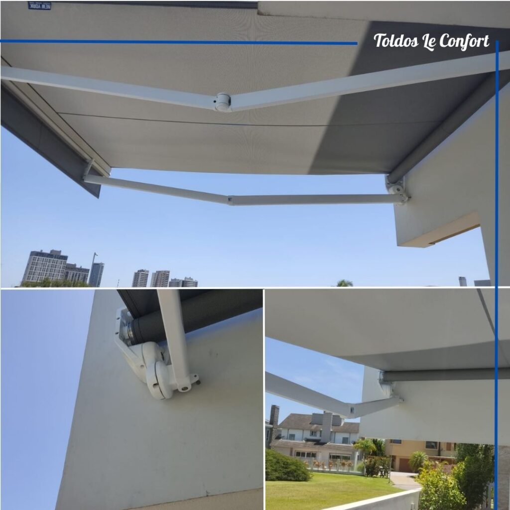 toldo articulado de braço cruzado linha Premium